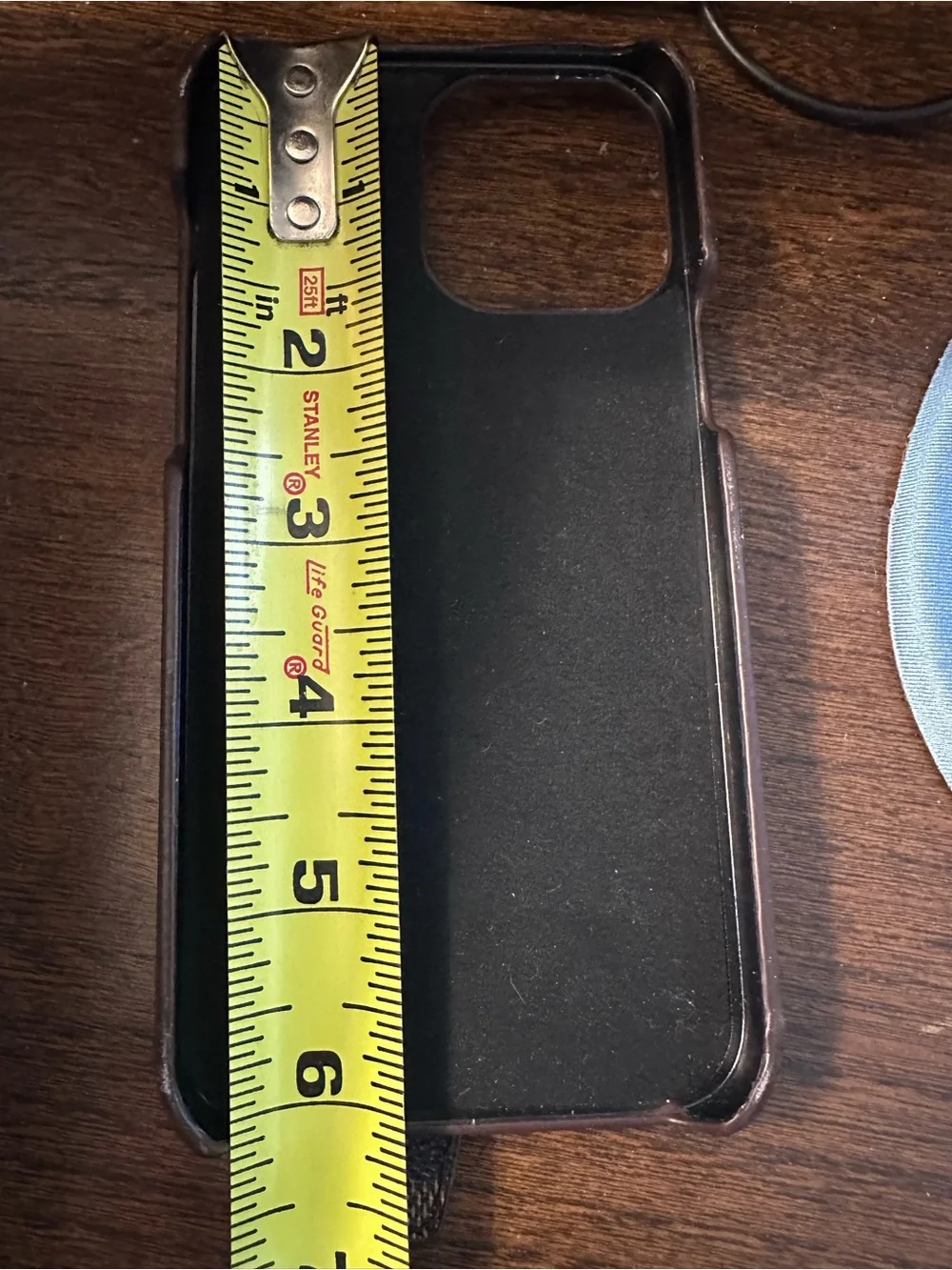 Checkered Brown Card Holder Phone Case with Ring Attachment